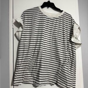 SHEIN Black and White Striped Blouse